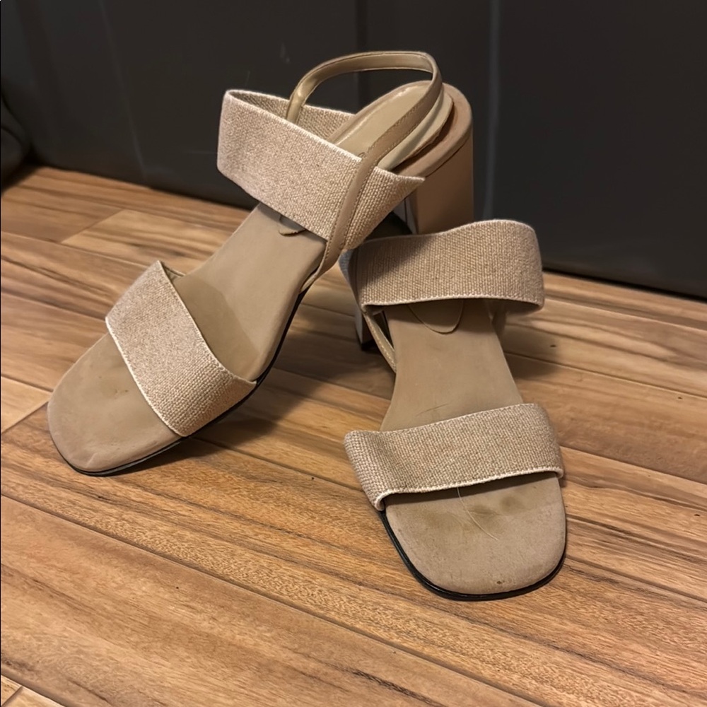 Beige Women's Heeled Sandal
